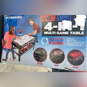 TRIUMPH 48" 4-IN-1 Multi GAME TABLE: Air Hockey, Table Tennis, Archery, Billiard